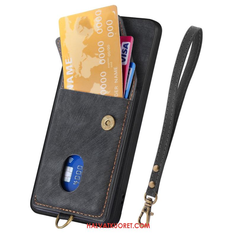 Case Samsung Galaxy A17 4g / 5g Puhelinkuoret Mokkanahkakuvio Korttikotelolla Ja Nauhalla