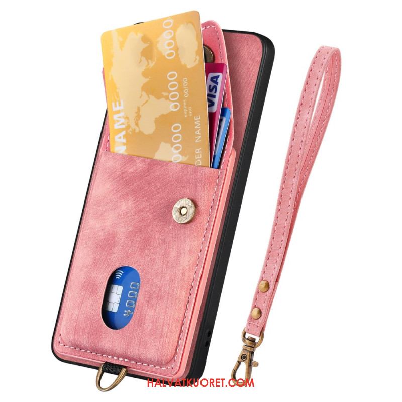 Case Samsung Galaxy A17 4g / 5g Puhelinkuoret Mokkanahkakuvio Korttikotelolla Ja Nauhalla