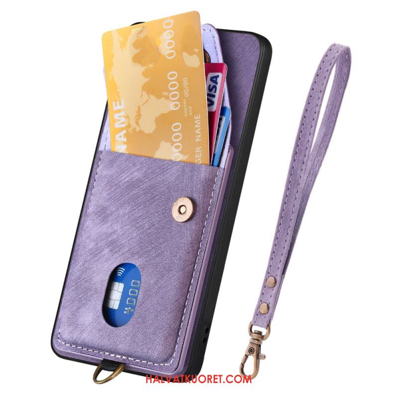 Case Samsung Galaxy A17 4g / 5g Puhelinkuoret Mokkanahkakuvio Korttikotelolla Ja Nauhalla