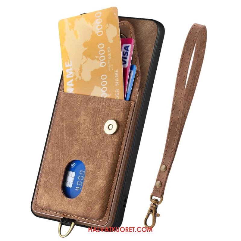 Case Samsung Galaxy A17 4g / 5g Puhelinkuoret Mokkanahkakuvio Korttikotelolla Ja Nauhalla