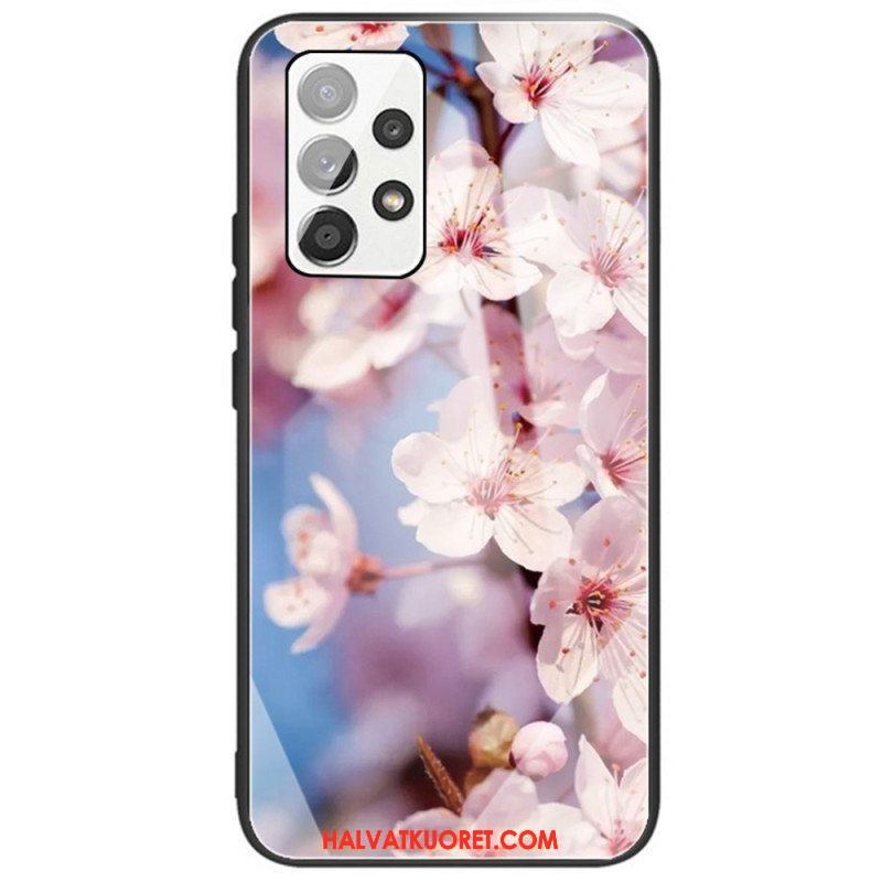 Case Samsung Galaxy A53 5G Karkaistua Lasia Kukkia