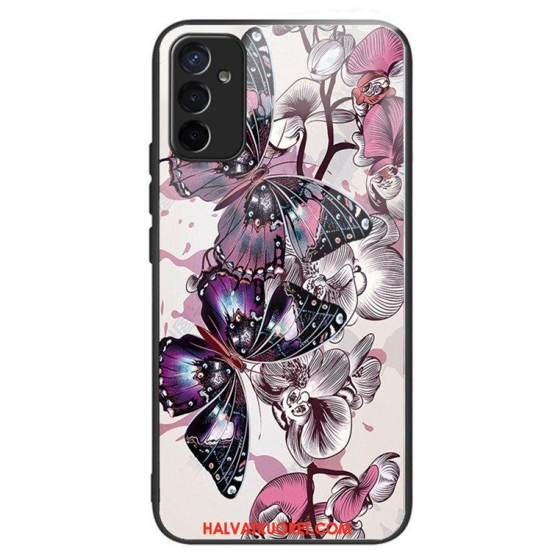Case Samsung Galaxy M13 Butterflies Variation Karkaistu Lasi