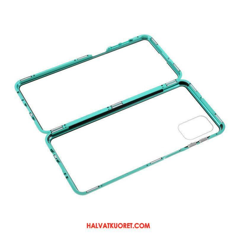 Case Samsung Galaxy M51 Metallireunat Ja Karkaistu Lasi