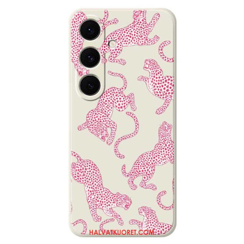 Case Samsung Galaxy S25 Fe Puhelinkuoret Vaaleanpunainen Leopardikuvioinen Silikoni