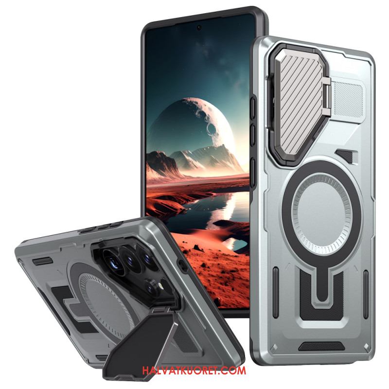 Case Samsung Galaxy S25 Ultra 5g Puhelinkuoret Metallinhohtoinen Linssinsuojuksella Ja Jalustalla