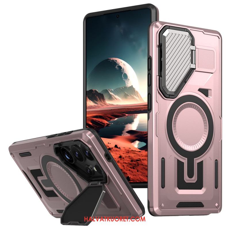 Case Samsung Galaxy S25 Ultra 5g Puhelinkuoret Metallinhohtoinen Linssinsuojuksella Ja Jalustalla