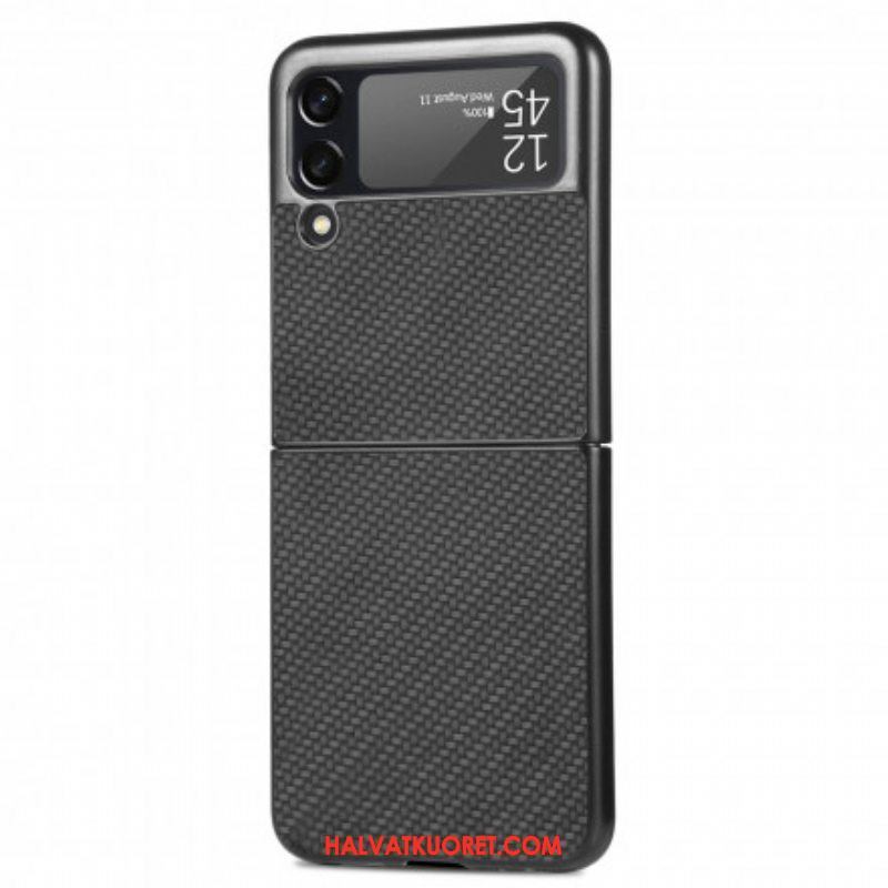 Case Samsung Galaxy Z Flip 3 5G Kotelot Flip Teksturoitu Hiilikuitu