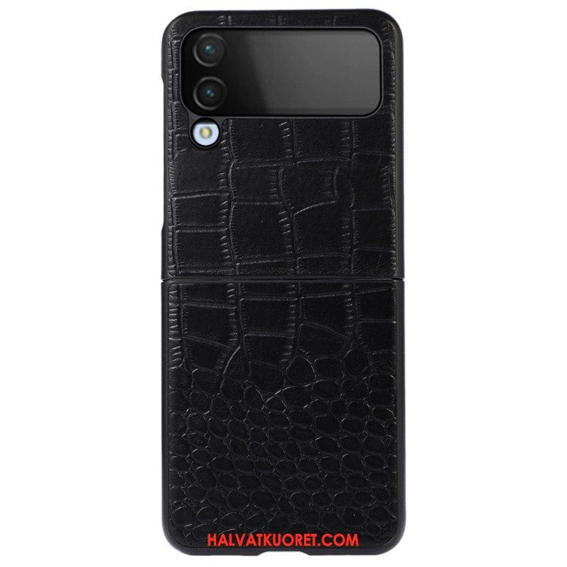 Case Samsung Galaxy Z Flip 4 Kotelot Flip Aito Crocodile Effect -nahka