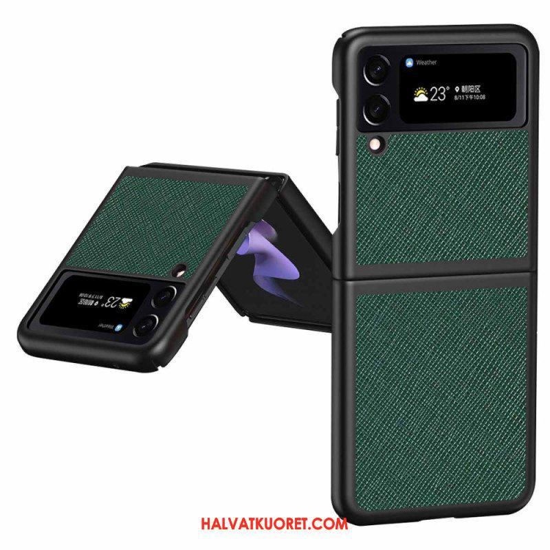 Case Samsung Galaxy Z Flip 4 Kotelot Flip Teksturoitu Nahkatyyli