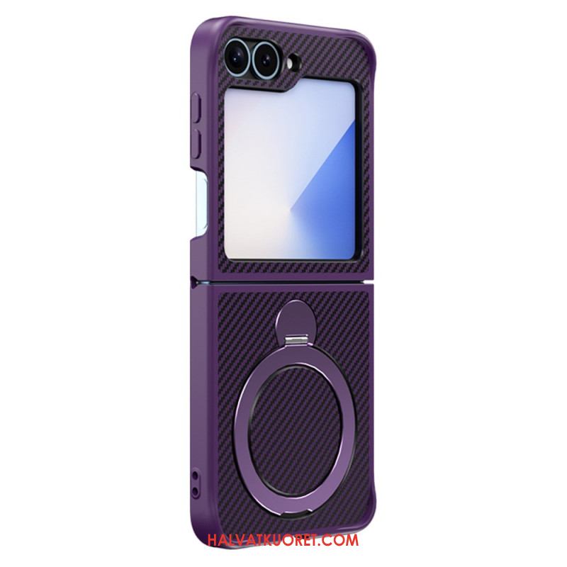 Case Samsung Galaxy Z Flip 7 Fe Puhelinkuoret Hiilikuitumuotoilu Magneettijalustalla