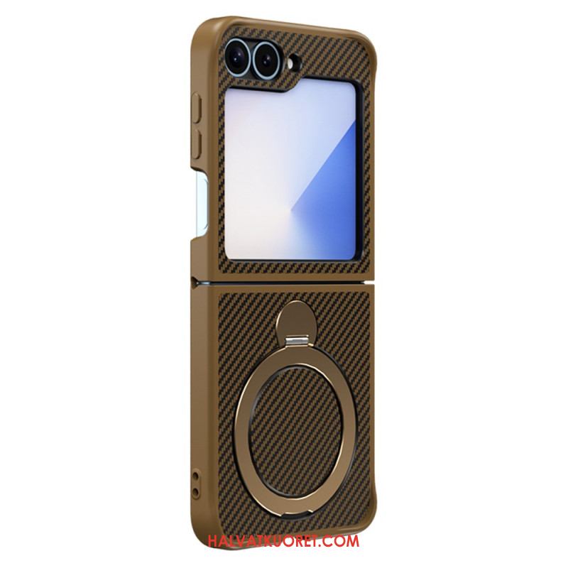Case Samsung Galaxy Z Flip 7 Fe Puhelinkuoret Hiilikuitumuotoilu Magneettijalustalla