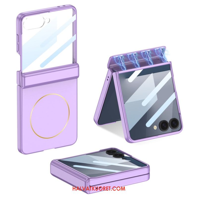 Case Samsung Galaxy Z Flip 7 Puhelinkuoret Magneettisella Kiinnityksellä Saranasuojalla Ja Gkk-brändäyksellä