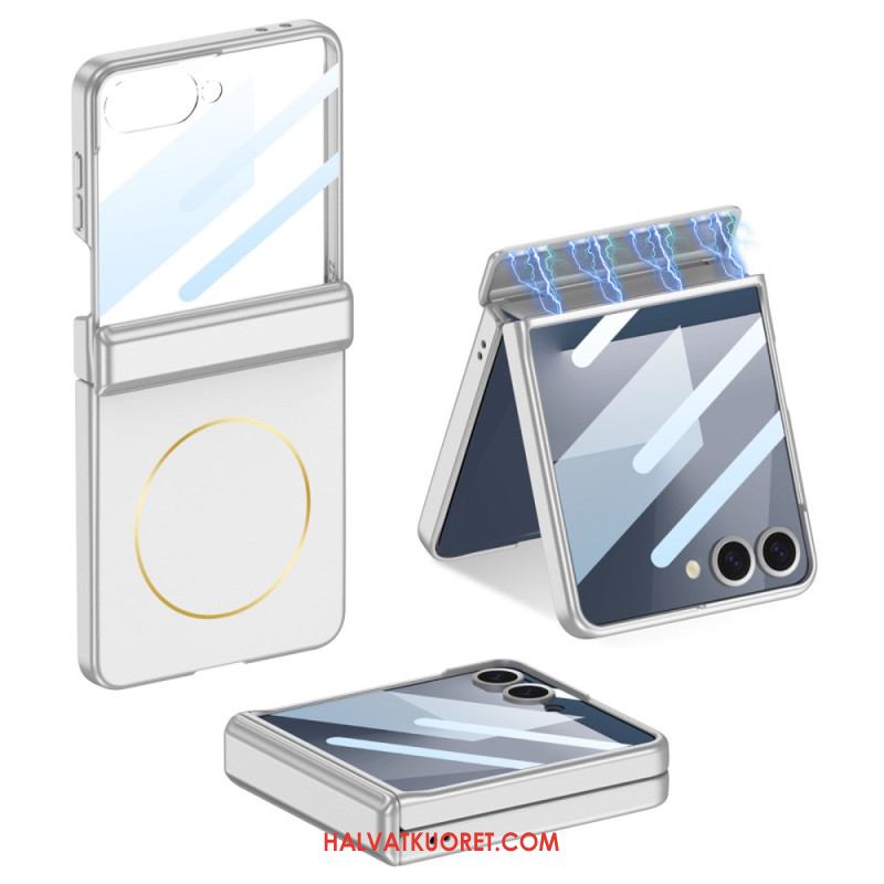 Case Samsung Galaxy Z Flip 7 Puhelinkuoret Magneettisella Kiinnityksellä Saranasuojalla Ja Gkk-brändäyksellä