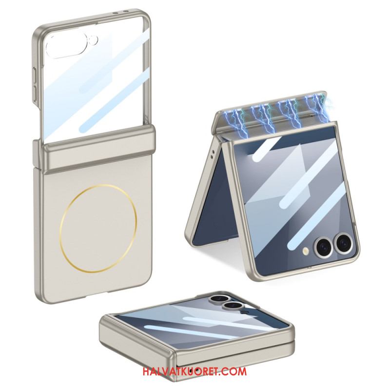 Case Samsung Galaxy Z Flip 7 Puhelinkuoret Magneettisella Kiinnityksellä Saranasuojalla Ja Gkk-brändäyksellä