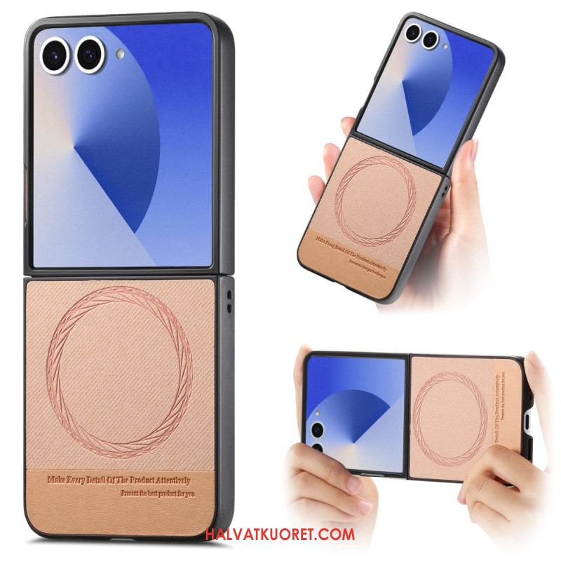 Case Samsung Galaxy Z Flip 7 Puhelinkuoret Magsafe-yhteensopiva Farkkuteksturoitu Nahka