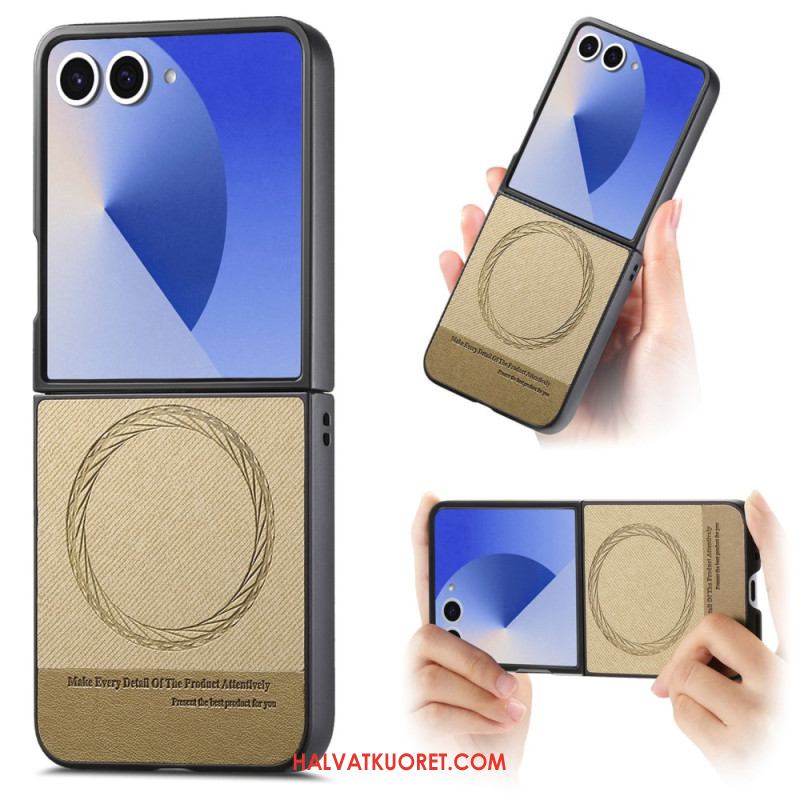 Case Samsung Galaxy Z Flip 7 Puhelinkuoret Magsafe-yhteensopiva Farkkuteksturoitu Nahka