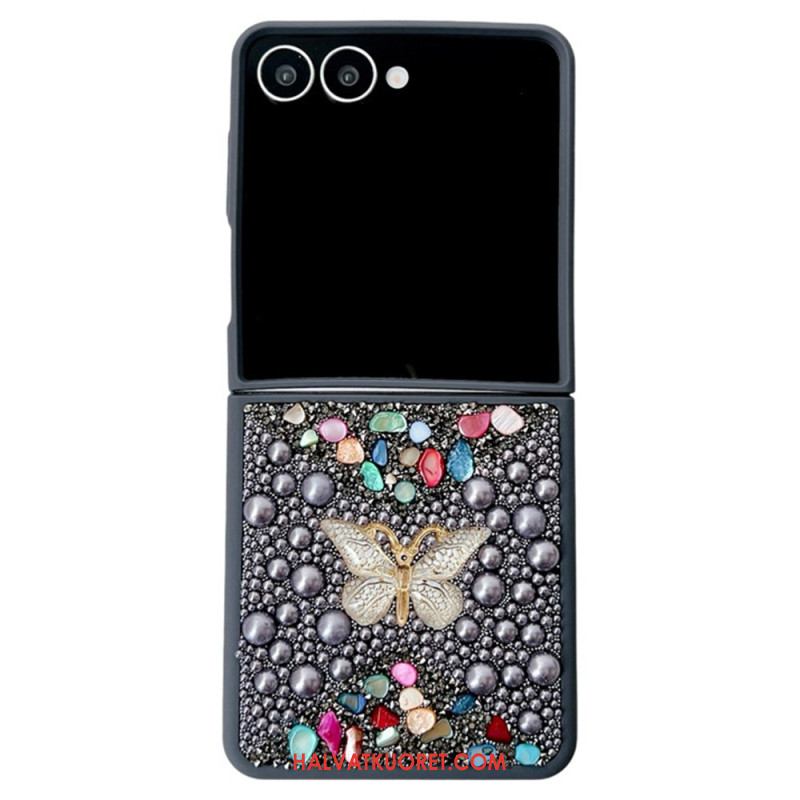 Case Samsung Galaxy Z Flip 7 Puhelinkuoret Strassilla Koristeltu Perhoskoriste