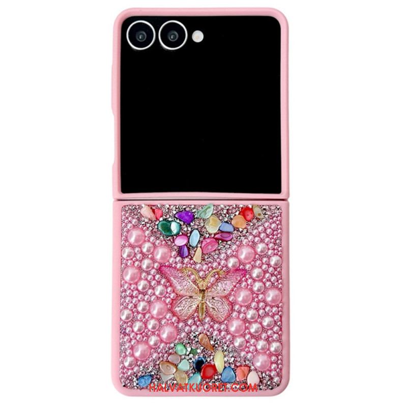 Case Samsung Galaxy Z Flip 7 Puhelinkuoret Strassilla Koristeltu Perhoskoriste
