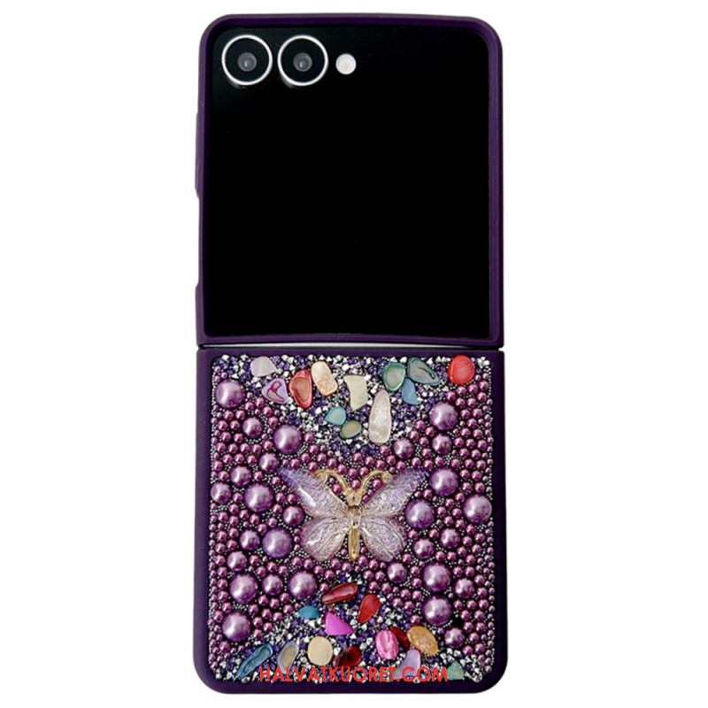 Case Samsung Galaxy Z Flip 7 Puhelinkuoret Strassilla Koristeltu Perhoskoriste