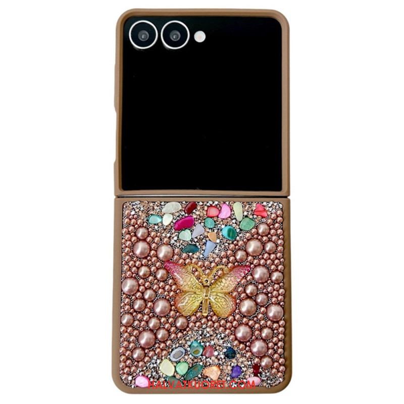 Case Samsung Galaxy Z Flip 7 Puhelinkuoret Strassilla Koristeltu Perhoskoriste