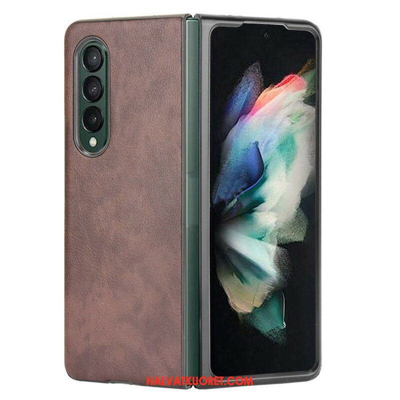 Case Samsung Galaxy Z Fold 3 5G Litsi-nahkaefekti