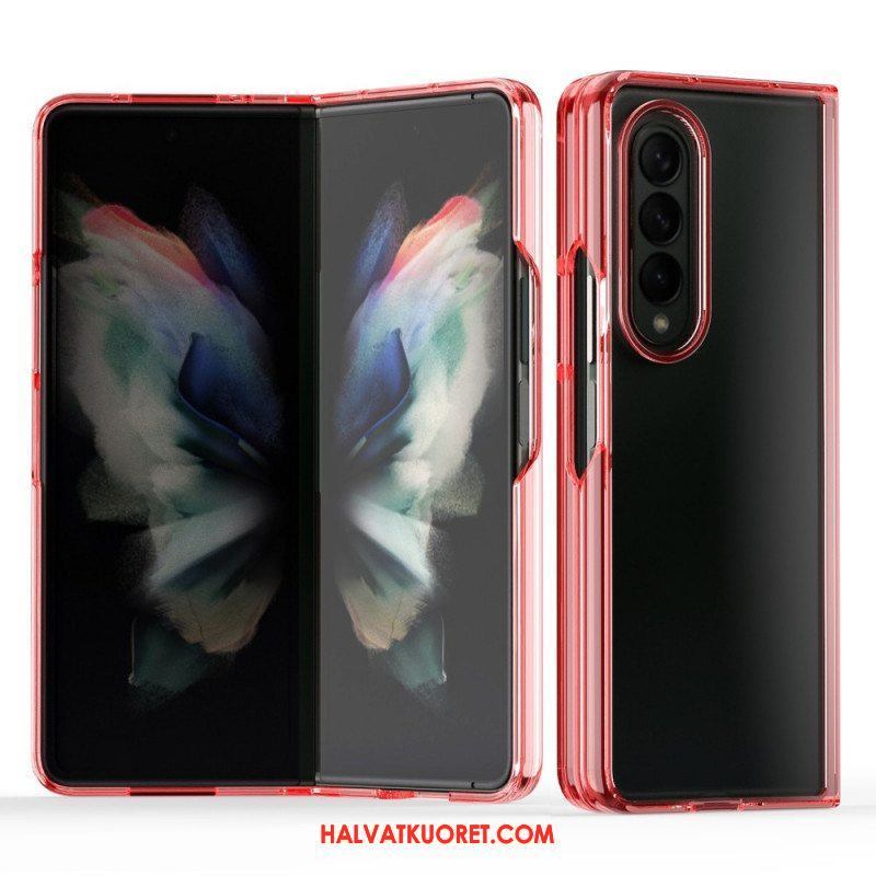 Case Samsung Galaxy Z Fold 3 5G Läpinäkyvät Värilliset Reunat