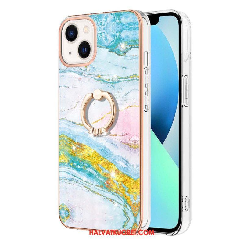 Case iPhone 15 Plus Marmori-tyyli Tukirenkaalla