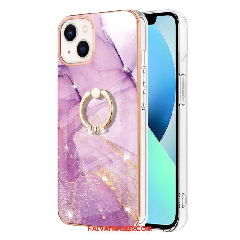 Case iPhone 15 Plus Marmori-tyyli Tukirenkaalla