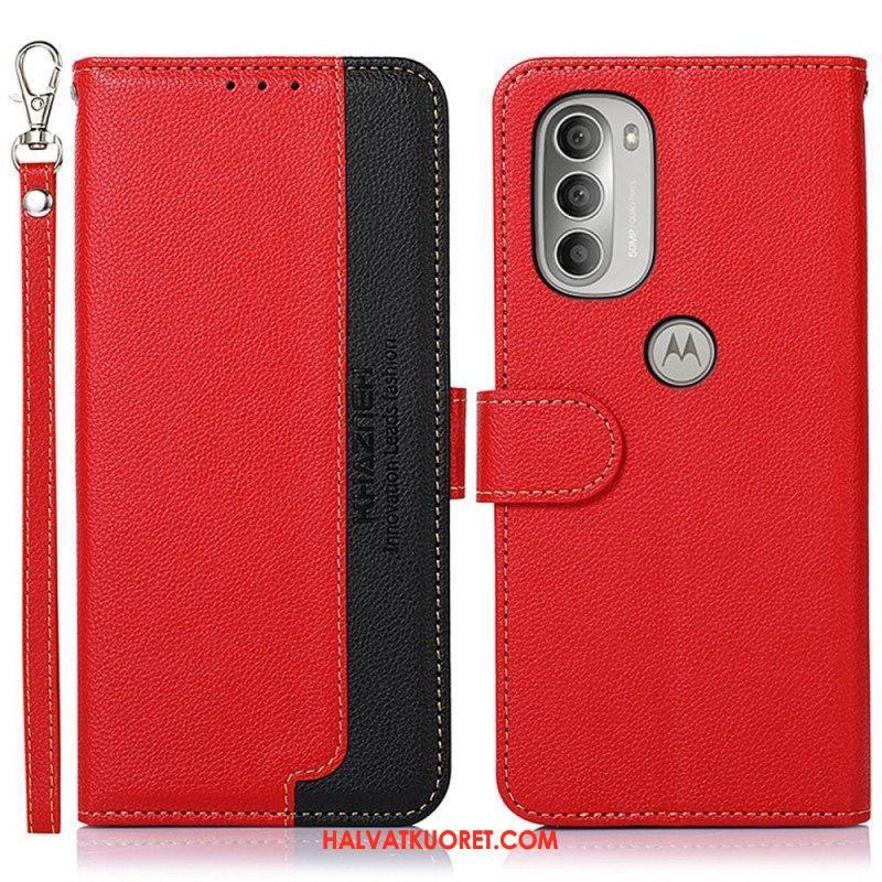 Flip Case Moto G51 5G Litsi Style Rfid Khazneh