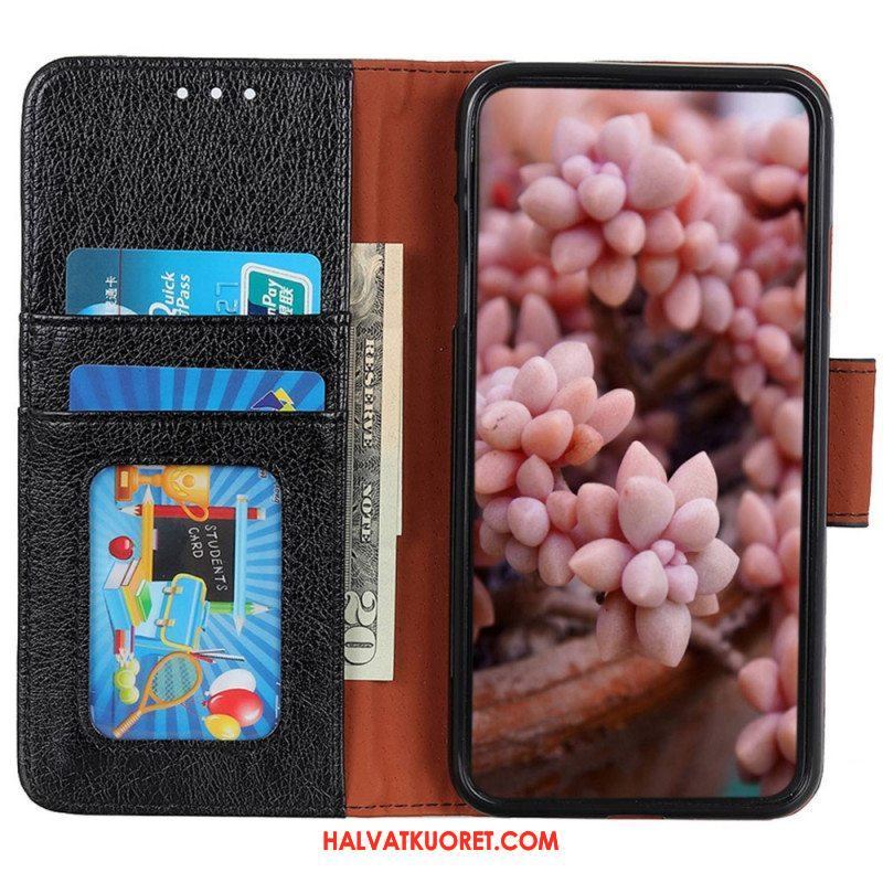 Flip Case OnePlus 11 5G Halkaistu Nappan Nahka