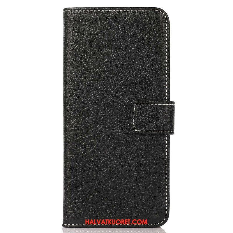 Flip Case OnePlus Nord 2 5G Litsi Nahka Ompeleella