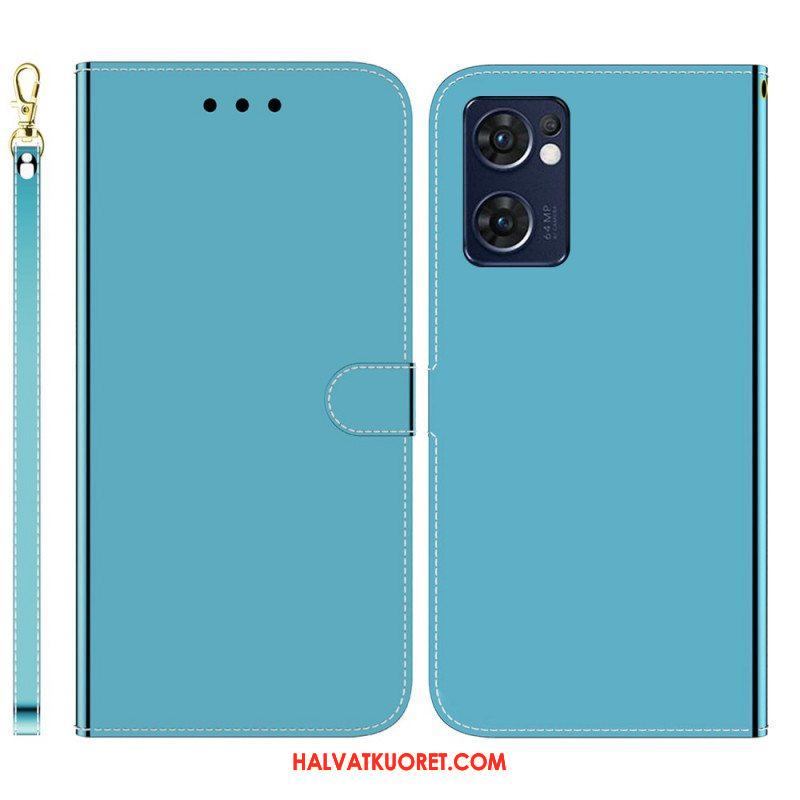 Flip Case Oppo Find X5 Lite Keinonahkainen Peilin Kansi