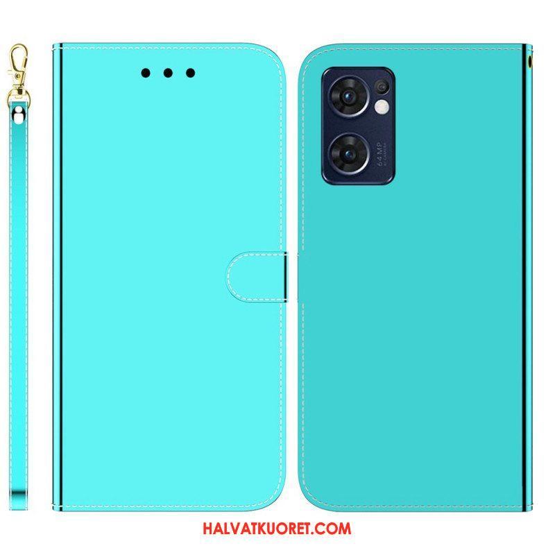 Flip Case Oppo Find X5 Lite Keinonahkainen Peilin Kansi