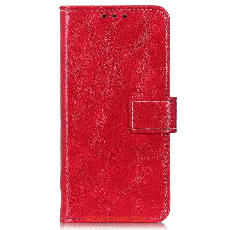 Flip Case Oppo Reno 7 Keinopatenttinahka Ja Tikkaukset