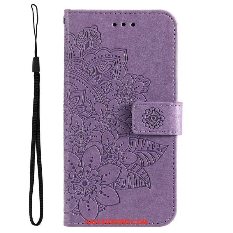 Flip Case Oppo Reno 8 Pro Suojaketju Kuori Strappy Kukka