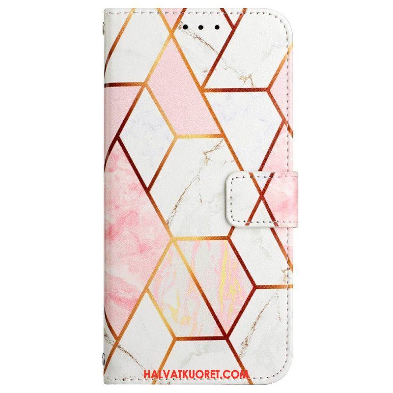 Flip Case Oppo Reno 8 Pro Suojaketju Kuori Strip Marble