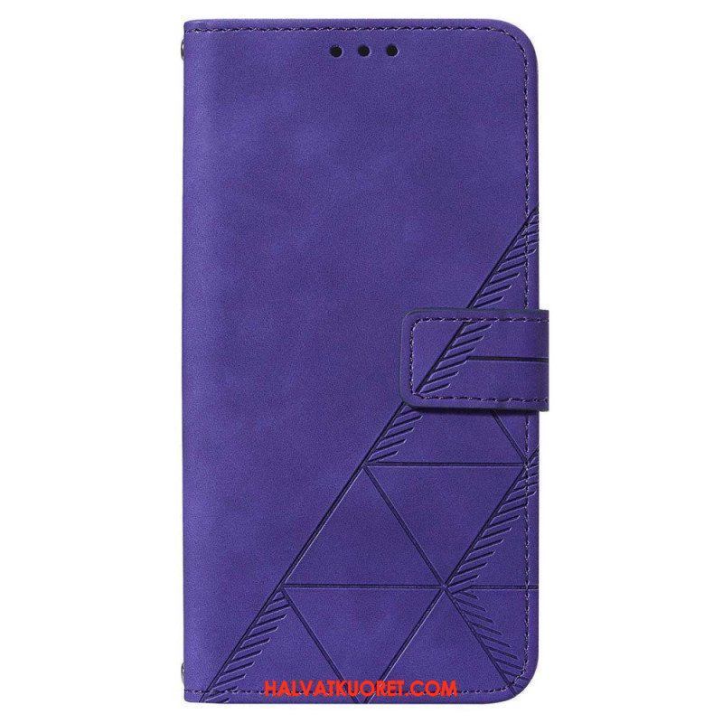 Flip Case Samsung Galaxy A14 / A14 5G Kolmiot Kaulanauhalla