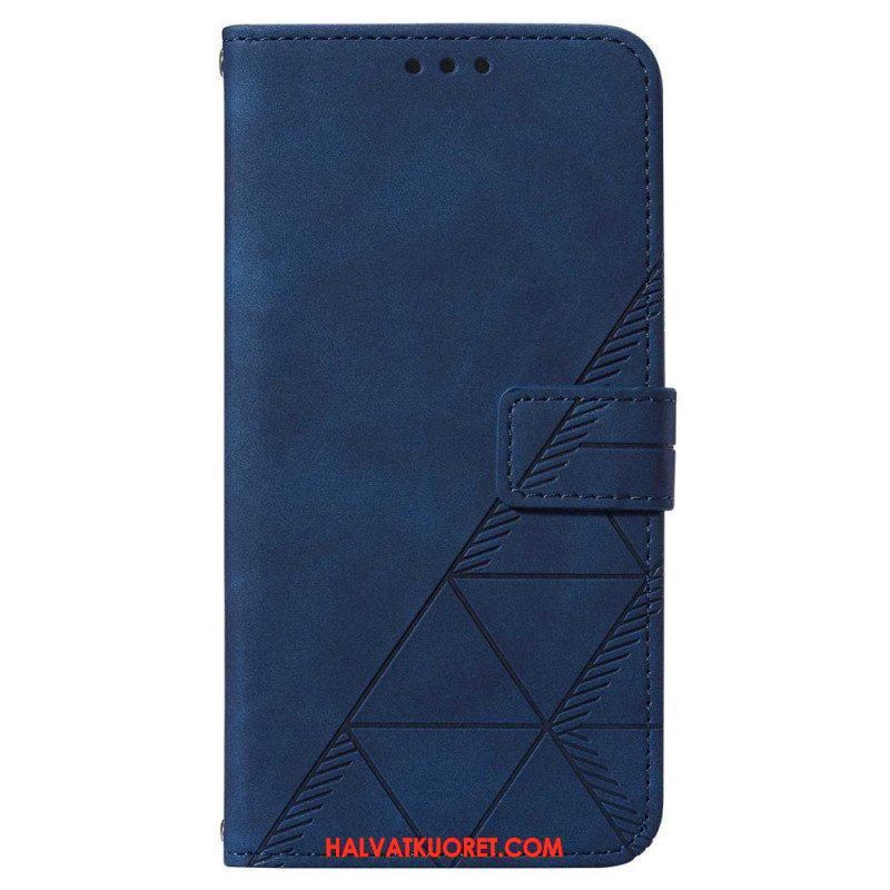 Flip Case Samsung Galaxy A14 / A14 5G Kolmiot Kaulanauhalla