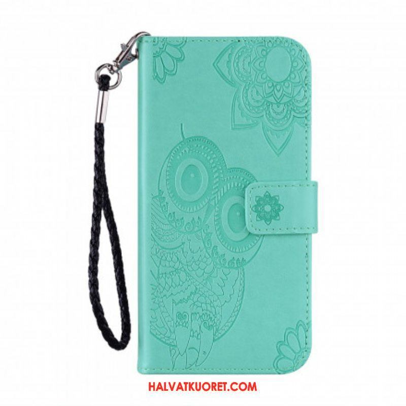 Flip Case Samsung Galaxy A52 4G / A52 5G / A52s 5G Pöllömandala Ja Kaulanauha