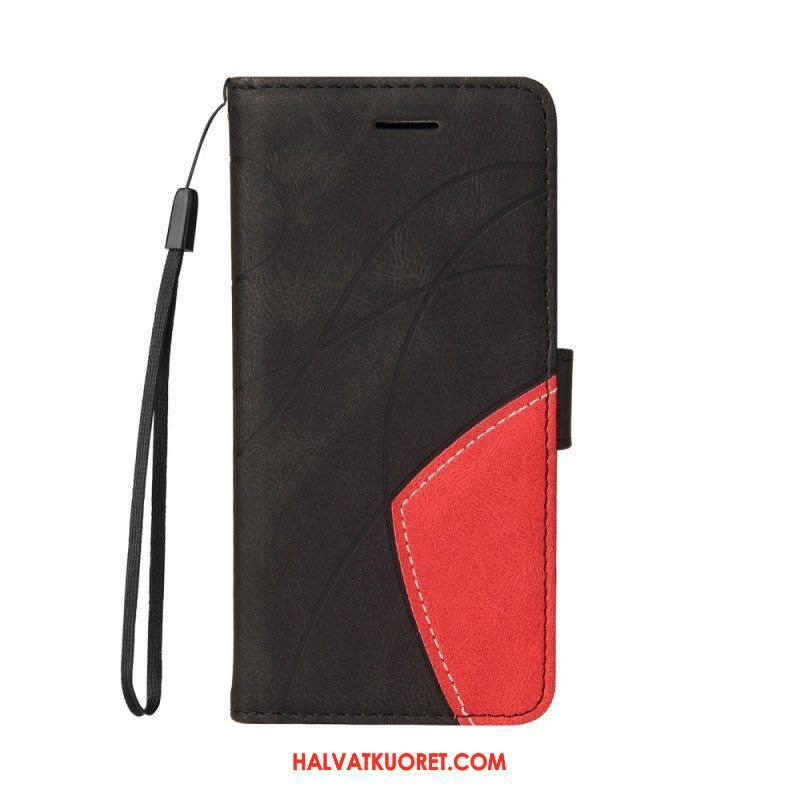 Flip Case Samsung Galaxy M12 / A12 Kaksisävyinen Signature Faux Leather