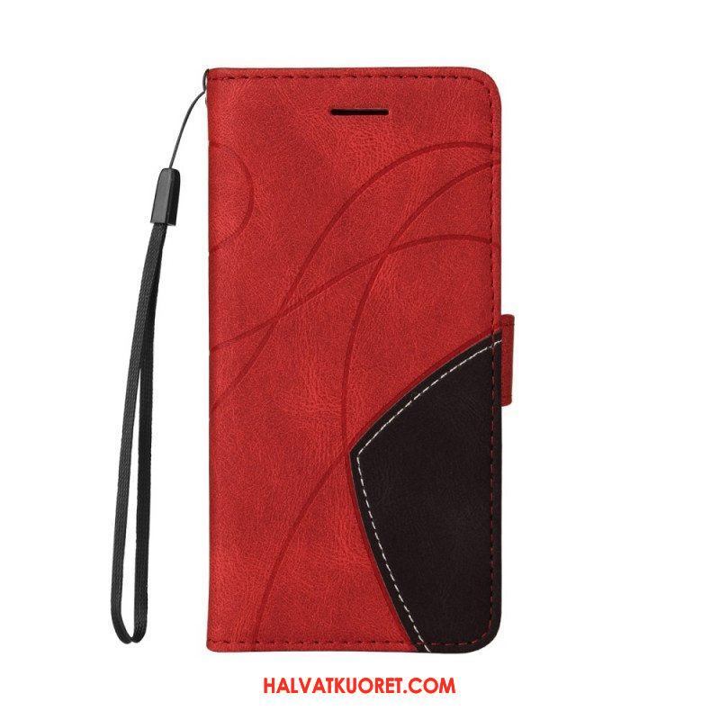 Flip Case Samsung Galaxy M12 / A12 Kaksisävyinen Signature Faux Leather