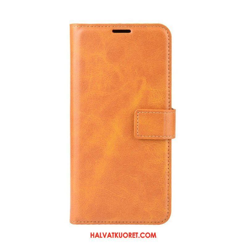 Flip Case Samsung Galaxy M12 / A12 Lasitettu Nahkaefekti