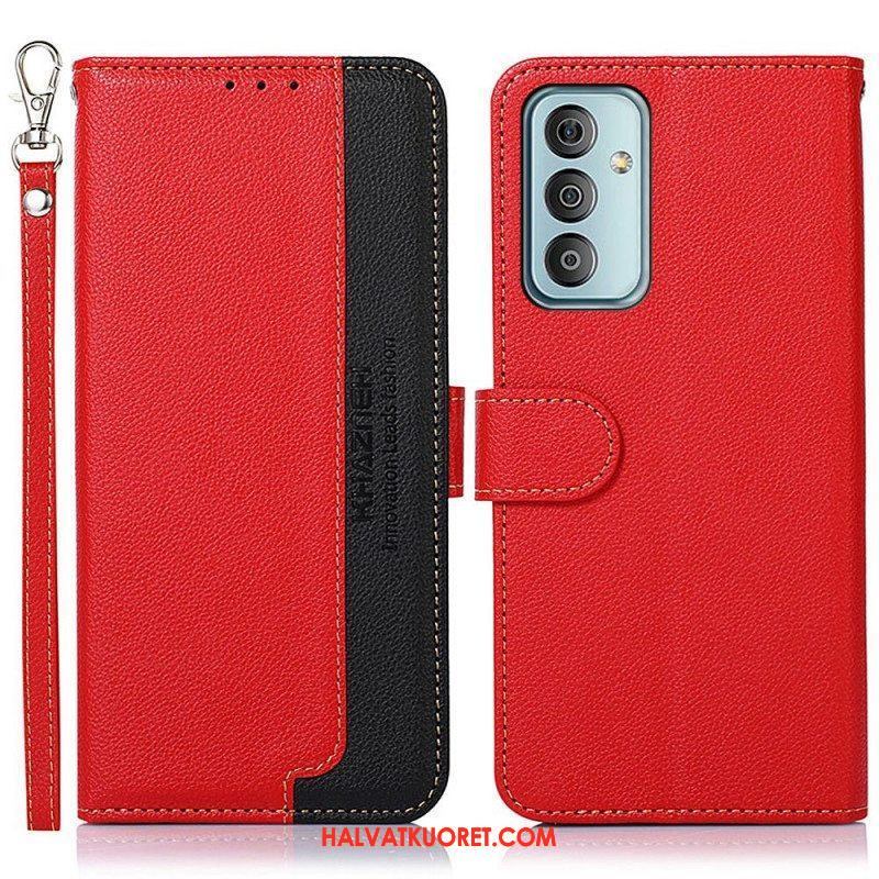 Flip Case Samsung Galaxy M23 5G Litsi Style Rfid Khazneh