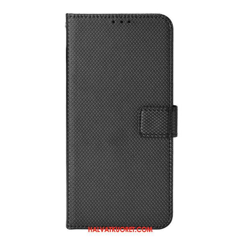 Flip Case Samsung Galaxy M23 5G Teksturoitu Kuvio Hihnalla