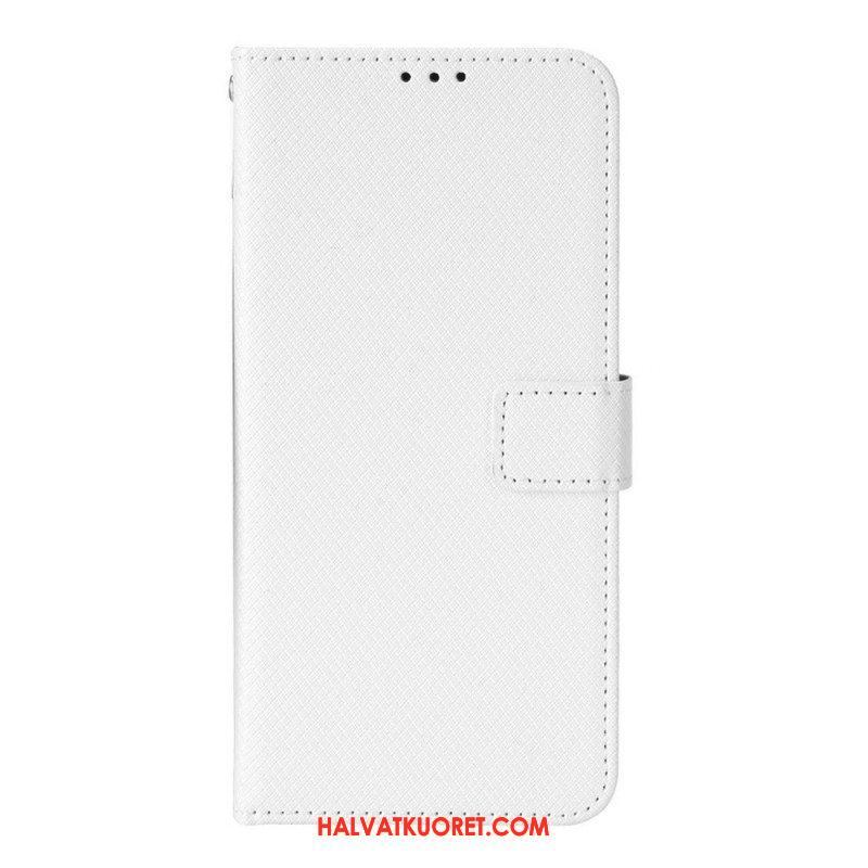 Flip Case Samsung Galaxy M23 5G Teksturoitu Kuvio Hihnalla