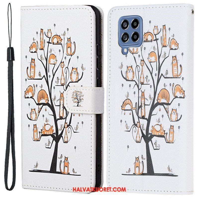 Flip Case Samsung Galaxy M53 5G Suojaketju Kuori Thong Kissat