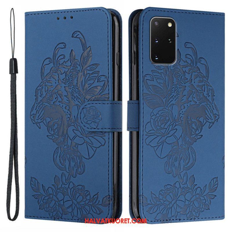 Flip Case Samsung Galaxy S20 Plus / S20 Plus 5G Suojaketju Kuori Barokki Ranneke Tiger