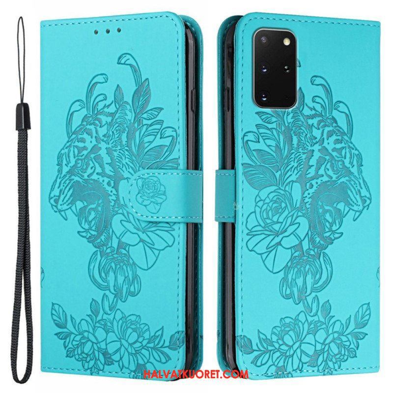 Flip Case Samsung Galaxy S20 Plus / S20 Plus 5G Suojaketju Kuori Barokki Ranneke Tiger