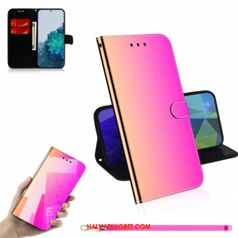 Flip Case Samsung Galaxy S21 Plus 5G Keinonahkainen Peilin Kansi