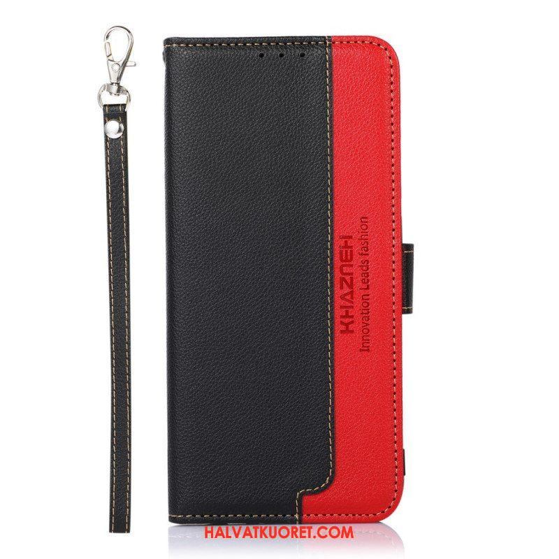 Flip Case Samsung Galaxy S22 Ultra 5G Litsi Style Rfid Khazneh